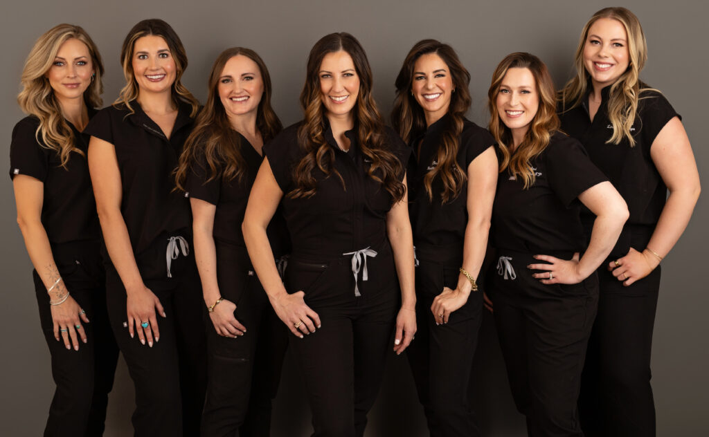 Clean, professional medical spa treatment room with neutral tones at Beauty Refined in Littleton